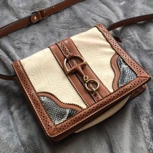 Faux Snakeskin Print Crossbody Bag
